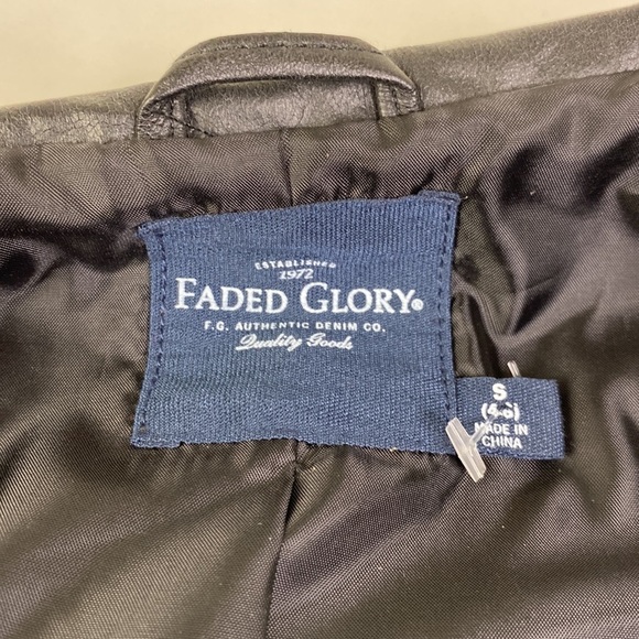 New Faded Glory Black Leather Zipper Jacket Womens Size Small - Picture 5 of 14